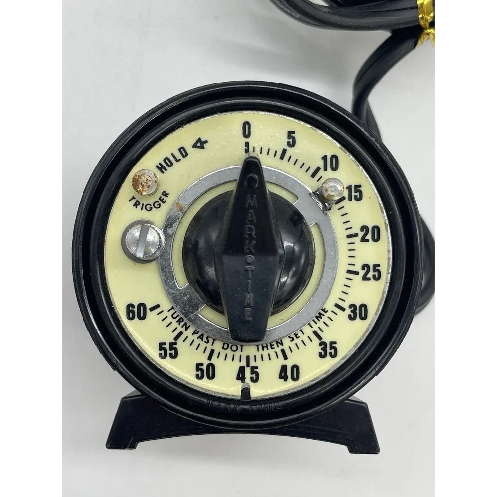 Vintage M.H. Rhodes Mark-Time Black 60-Second Darkroom‎ Timer Working